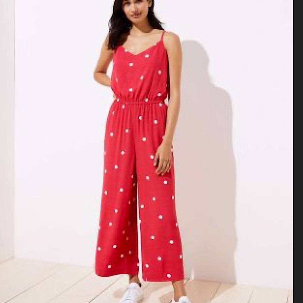 Loft Red Dot Jumpsuit